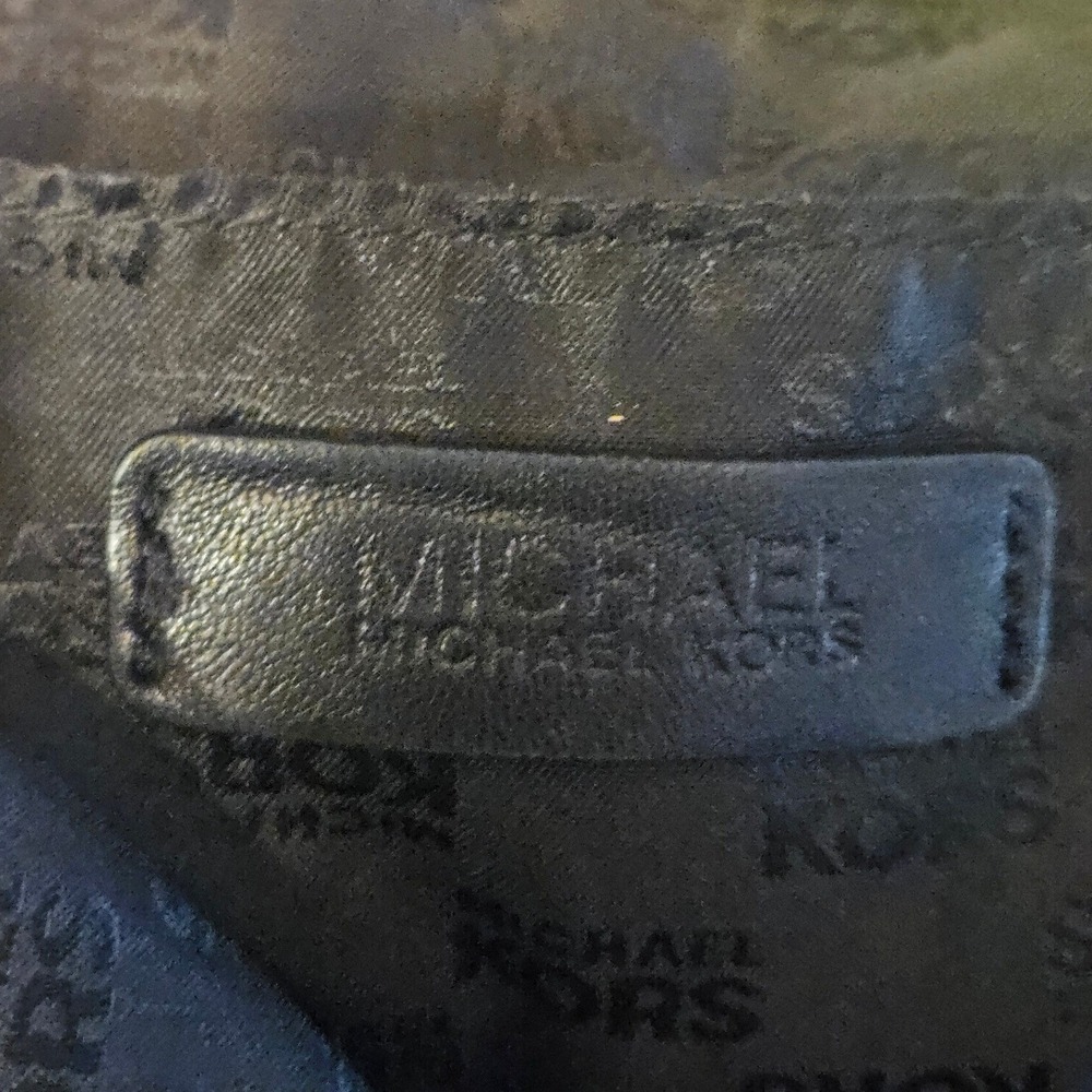 Michael Kors Black Leather Hobo Bag Silver Ring Hardware MK Charm Shoulder Bag - Picture 10 of 10